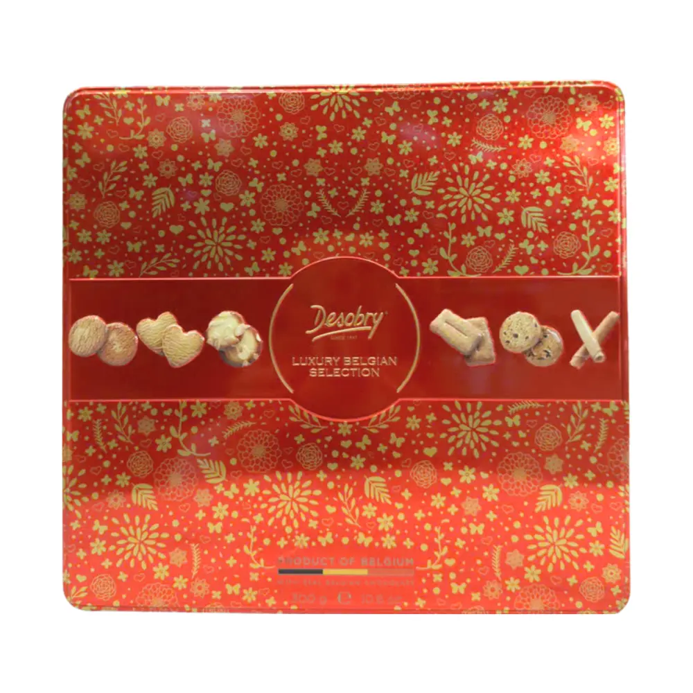 Bánh Quy Tổng Hợp 6 Loại (Đỏ), Luxury Belgian Selection Biscuits, 10.6 oz (300g) - DESOBRY